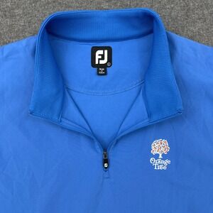 FootJoy Vest Mens Large Blue Orange Tree Golf Club 1/4 Zip Pullover Windbreaker